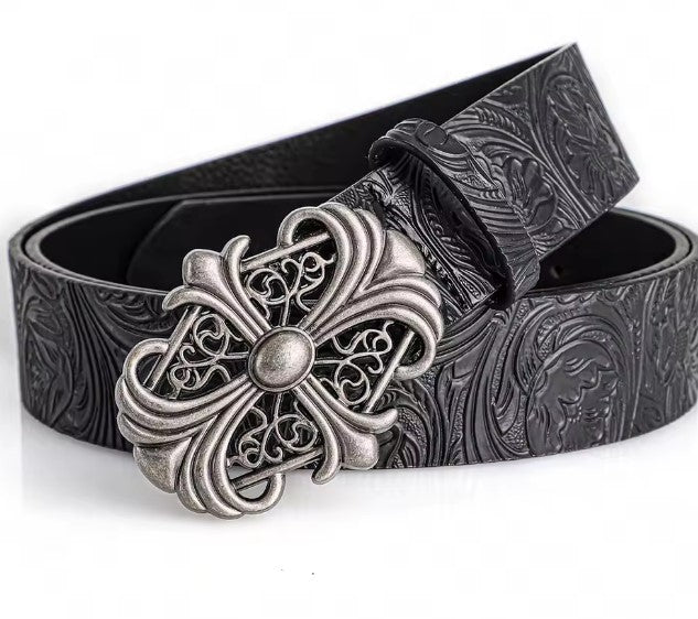 Retro belt for men, Bohemian style hollow buckle